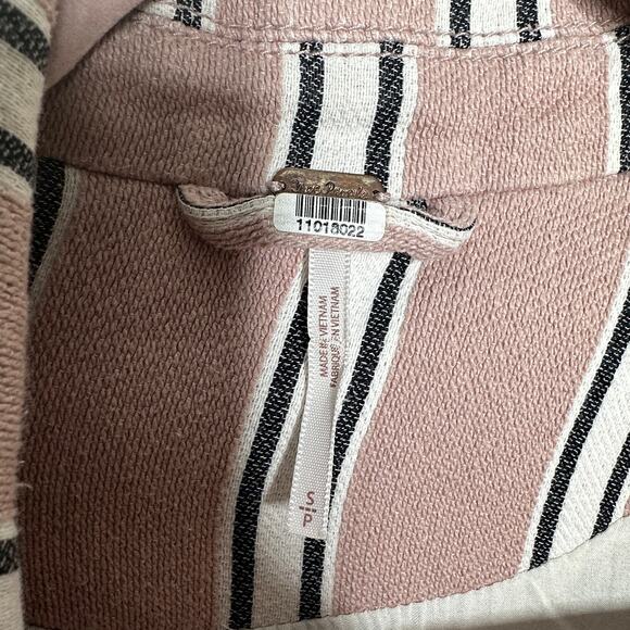 FREE POPLE Uptown Girl Double Breasted Blazer Pink Stripe {3R54} - Picture 7 of 9